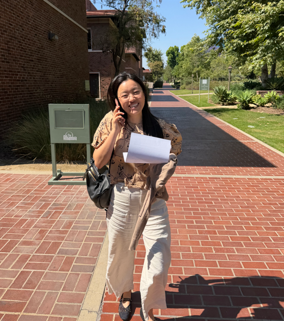Julia Xiao-Rodriguez celebrates passing the national licensing exam